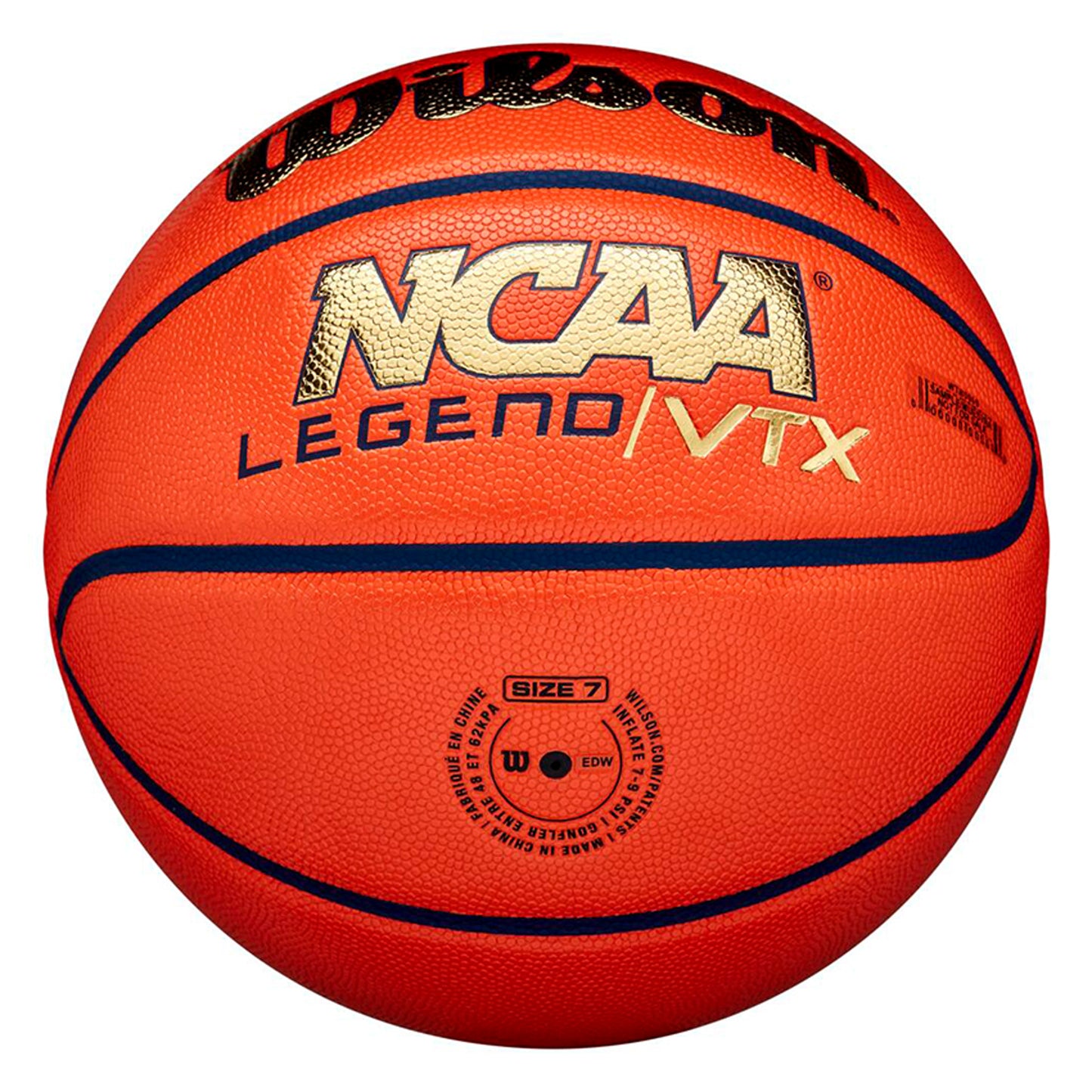 Balón Baloncesto Wilson Ncaa Legend Vtx Bskt Orange/Gold Talla 7