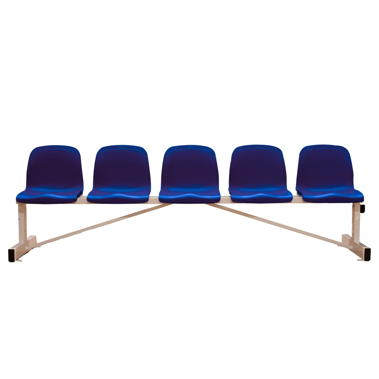 Banco Metálico New Con Asiento Azul Pvc -5 Plazas-