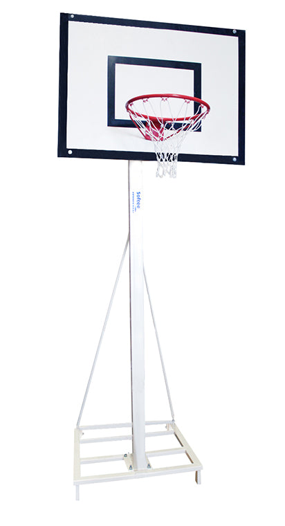 Juego Canastas Minibasket Deluxe Monotubo Tubo 100 Trasladable 2 Ruedas Con Carro  -Sin Tablero,Aro