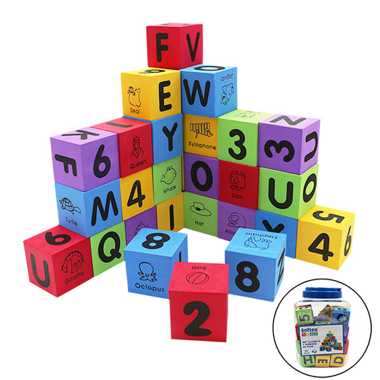 Set 30 Cubos Foam (Alfabeto Y Numeros)