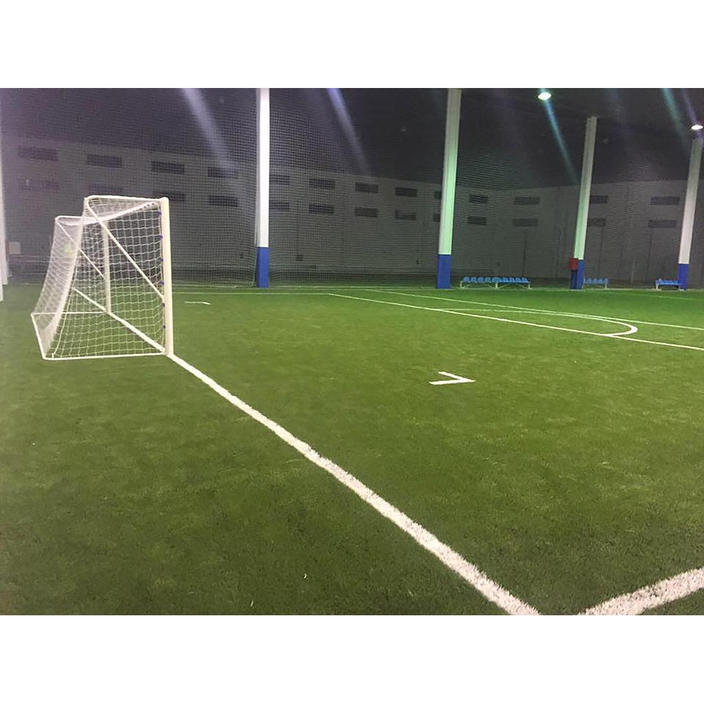 Juego Porterías Fútbol 7 Metálicas Fijas Tubo 100 Mm Reglamentarias