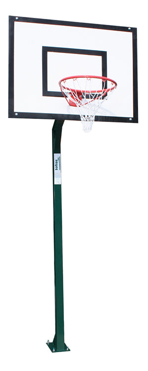 Jgo Canastas Minibasket Monotubular Fija -Sin Tablero Ni Aro- Con Base Para Anclaje *Uso Particular